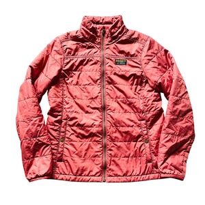 LL Bean Women's Quilted Puffer Jacket Zip Coral Lightweight Insulated Outdoor MD